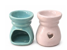 Hornito ceramico redondo esmaltado corazon
